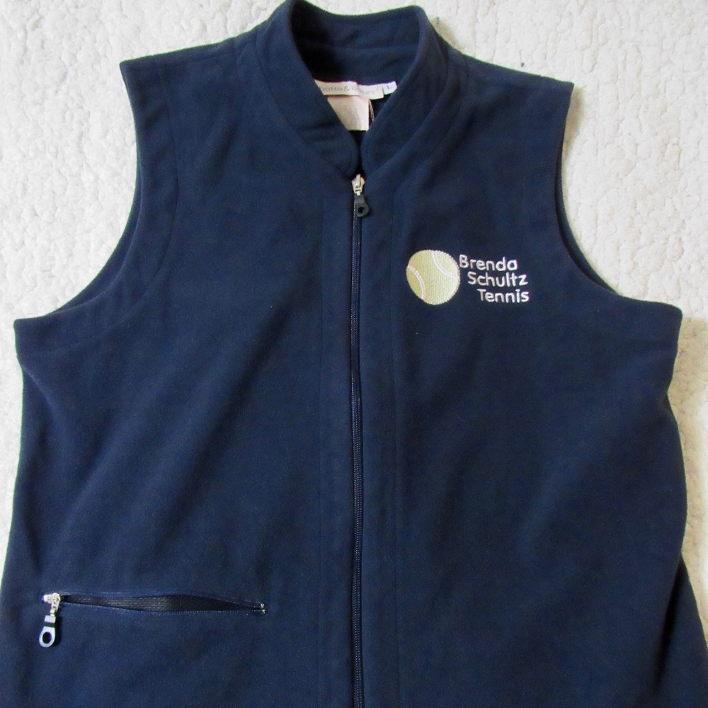 Bette & Court Blue Brenda Shcultz Womens Large Full Zipper Pockets Tennis Vest‎